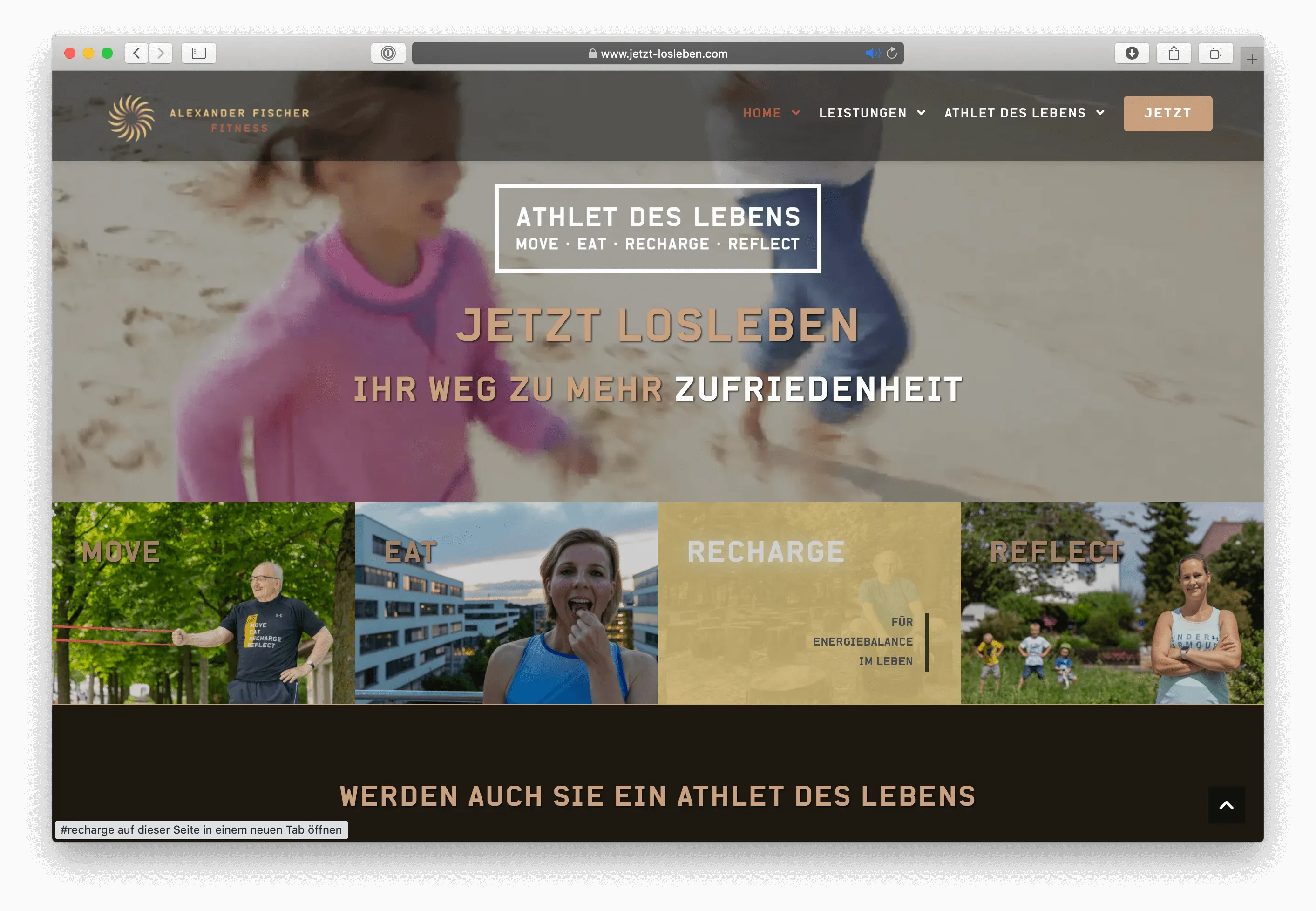 Einstiegs-Auswahl zu den Erklärungsseiten des Gesundheitskonzeptes