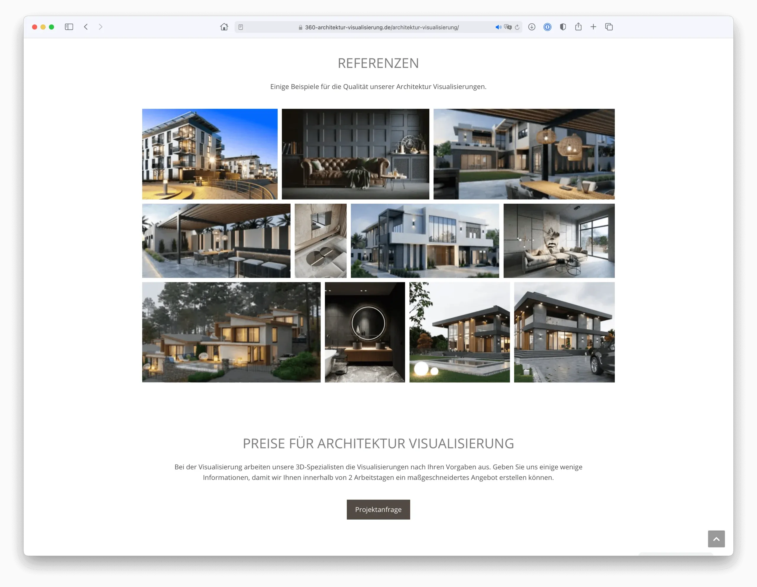 Übersicht der Referenzen für 360 GRAD Architekturvisualisierung aus Ludwigsburg